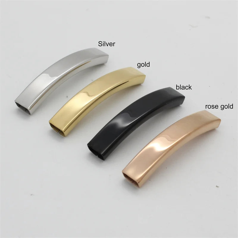 Yudan Jewelry Oval Slide Charms Mixed Colors Stainless Steel Charms for Leather Bracelet
