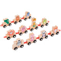 2023 New Design Vehicle Digital Animal Early Educational Building Blocks Wooden Train Toy for Kids