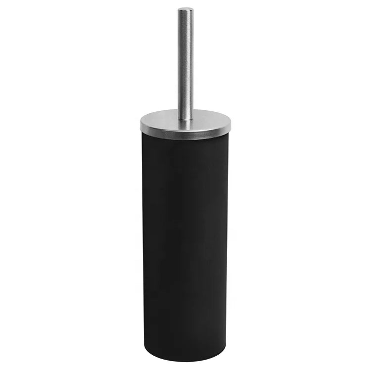 Bathroom Stylish Toilet Brush With Holder Different Round Shape Standing Type Stainless Steel Hand