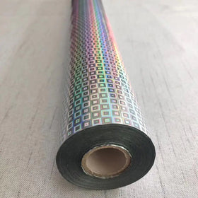 Hot Stamo Holographic Foil Silver Rainbow Plain Transparent PET for Transfer Printing Paper Plastic Hot Stamping Generic