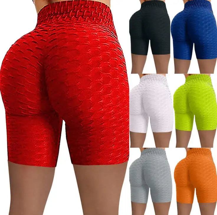 High Waist Women Peach Buttock Tummy Control Butt Lifting Yoga Shorts Anti Cellulite Five Points Yoga Pants