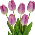 Artificial Tulip Flower Silk Violet Tulips Long Stem Flower for Floral Arrangement Home Farmhouse Wedding Party Table Decoration