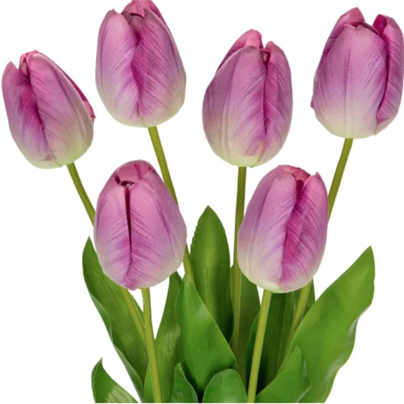 Artificial Tulip Flower Silk Violet Tulips Long Stem Flower for Floral Arrangement Home Farmhouse Wedding Party Table Decoration