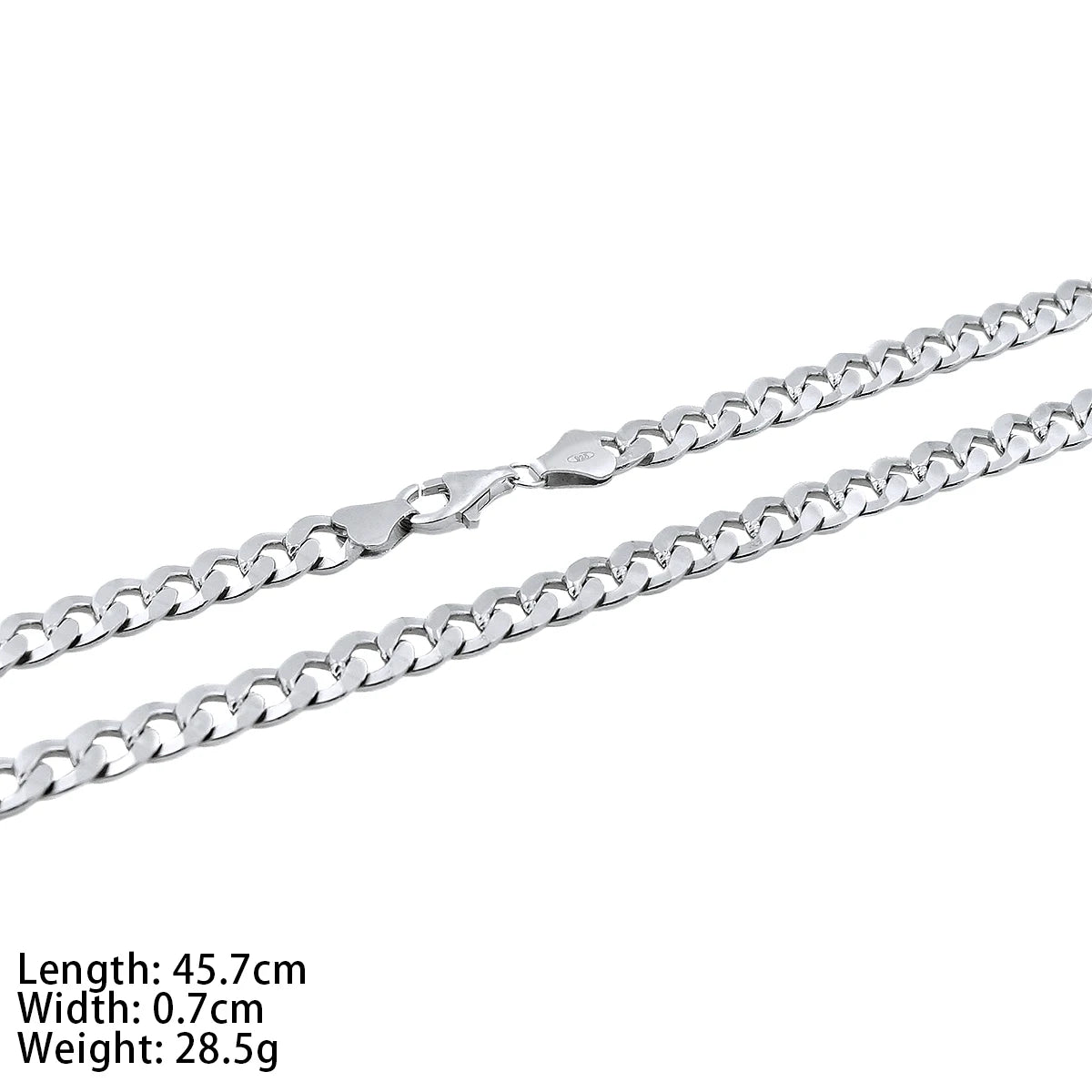 Cadenas Para Hombres Machine Make Curb Flat Bracelet 925 Sterling Silver Cuban Link Chain Necklace for Men Jewelry