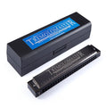 24 Holes Tremolo Harmonica Stylish C Tone Black Mouth Organ Harp for Professional Player Beginner Students Kid Adults