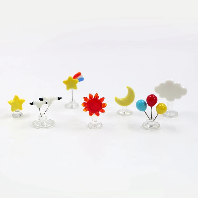 Small Miniature Animal Murano Lampwork Glass Sun Moon Balloon Figurine