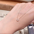 Retro Light Luxury S925 Silver Plated 14k Gold Horseshoe U-shaped Pearl Necklace Clavicular Chain