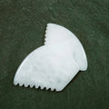 DIY Natural Comb Shaped Massage Tool White Jade Gua Sha Gua Sha with Thumb Hoke