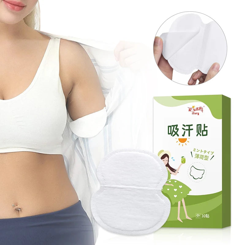 Invisible Breathable Anti Underarm Sweat Pad Portable Disposable Mint Underarm Armpit Sweat Pads for Man or Women
