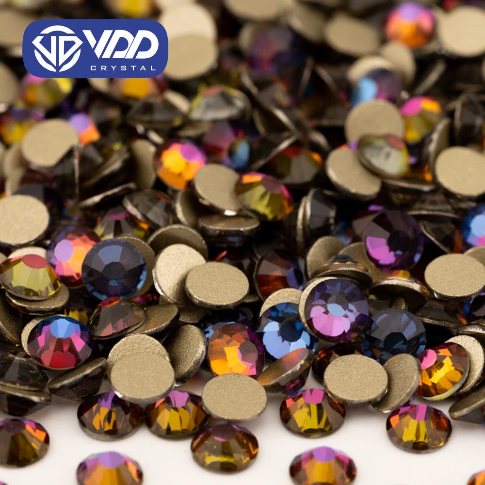 VDD 063 Blue Flare High Quality Glass Rhinestones Crystal Glod Back Flatback Strass Stones Nail Art DIY Crafts Decorations