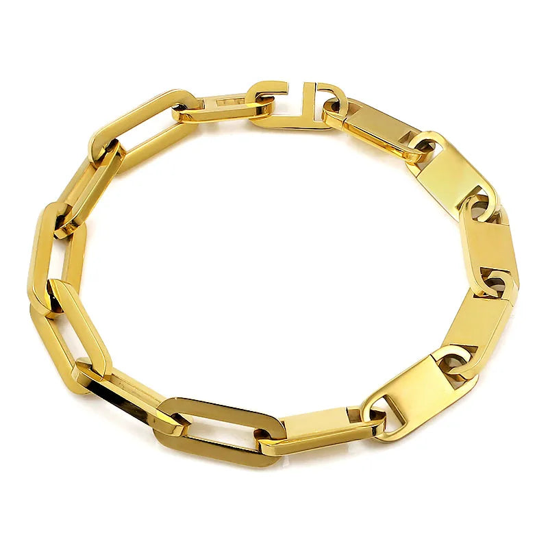 316L Stainless Steel Bracelet Chain Bracelet Geometric Style Gold Silver Color DIY Jewelry Oval Chain for Men and Women