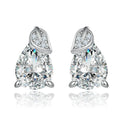 Fashion Jewelry 925 Silver Earrings Delicate Leaf-Shaped Zircon Earrings for Women