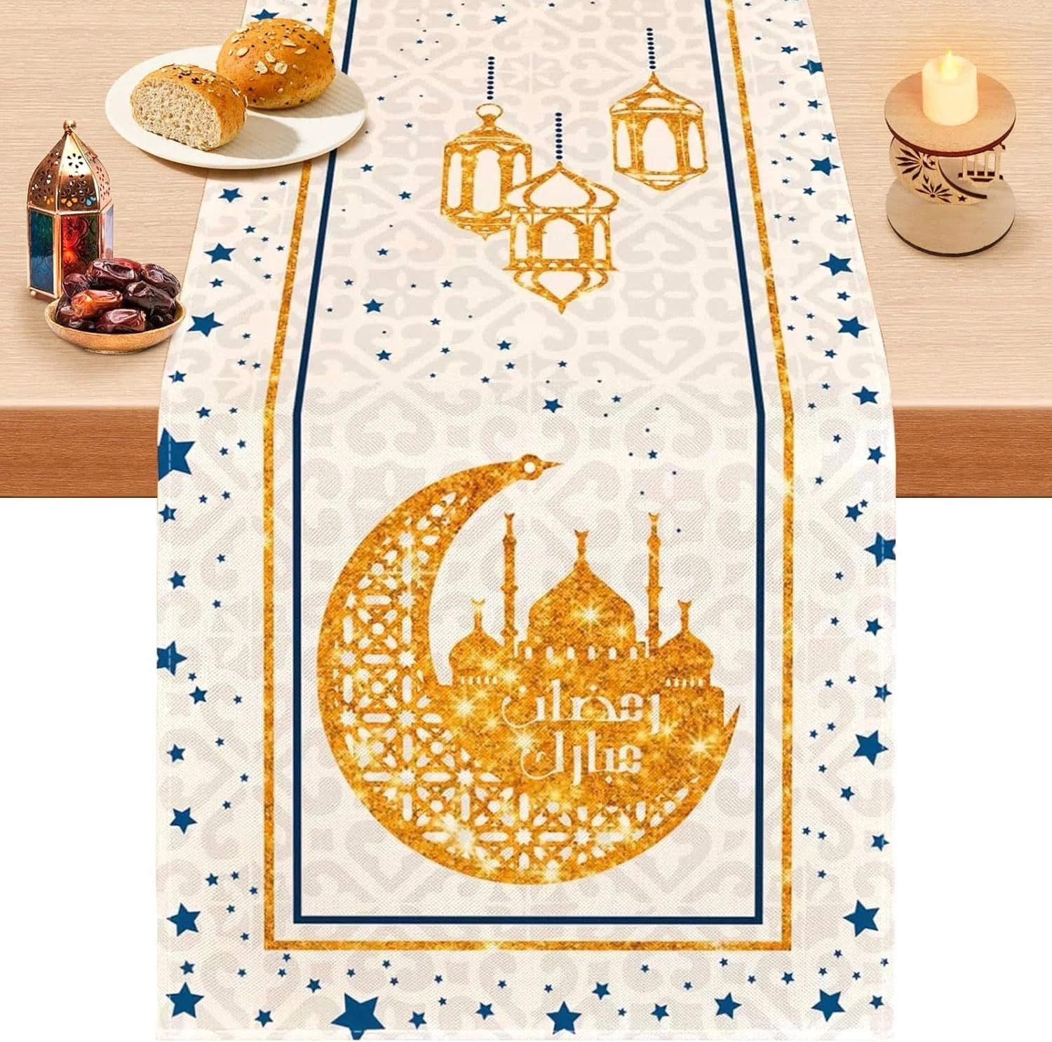 Ramadan Mubarak Table Runner Eid Mubarak Table Cover Ramadan Kareem Decor Ramadan Decorations for Home Party