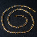Fashion Three Color Copper Gold Plated Chain Necklace Jewelry for Women Man