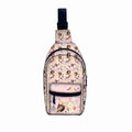Women's Custom Lightweight Anti-Theft Floral Decorated Shoulder Chest Bag Zipper Adjustable Strap Polyester Fashion Design