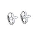 Four Leaf Hoops 925 Sterling Silver Mariquesa Cubic Zirconia Flower Earring for Women Girls Wholesale Fine Jewelry