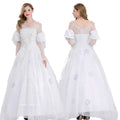Women Dress White Queen Alice Wonderland Costume