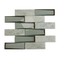Foshan Factory Rectangular Wall 3D Mirror Glass Mix Marble Home Decor Bathroom Mosaic Tiles