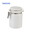 BestSub Custom 14oz White Ceramic Storage Jar Wholesale Kitchen Blanks with Bale Closure for Sublimation Food Storage Container
