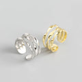 Fashion Jewelry 925 Silver Rings for Women 18K Gold Plated 925 Sterling Silver Geometric Adjustable Rings Open Ring Women