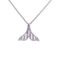 925 Sterling Silver Zircon Mermaid Tail Necklace Pendant Jewelry