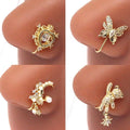 Gaby New Gold Dangle Nose Cuff Bulk Nose Clip butterfly Bear Fake Piercing Non Piercing Luxury Fake Nose Ring Body Jewelry