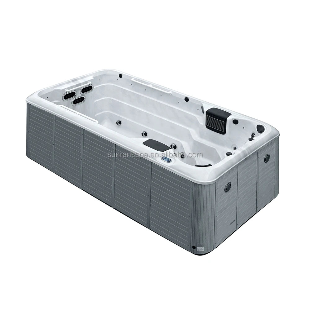 Freestanding 4.5m Outdoor Garden Endless Swim Pool Balboa Hot Tub Swimming Pool Spa for 3 to 5 Person