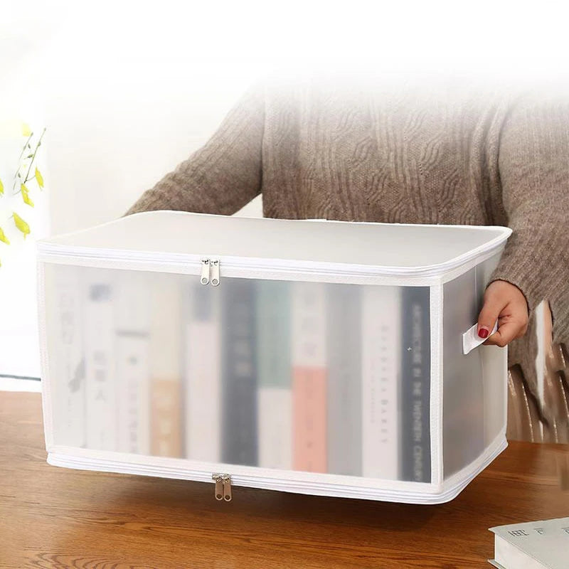 Wholesale Transparent PVC Storage Box with Steel Frame Thickened Home Wardrobe Organizer Folding Travel Clothes Storage Bags