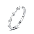 Original design 925 sterling silver moon micro inlay diamond index finger stacking ring for women