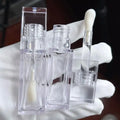 Custom 10ml Transparent Plastic Lip Gloss Wand Tubes Big Brush Square Clear Empty Lipgloss Glaze Tube Container for Lipstick
