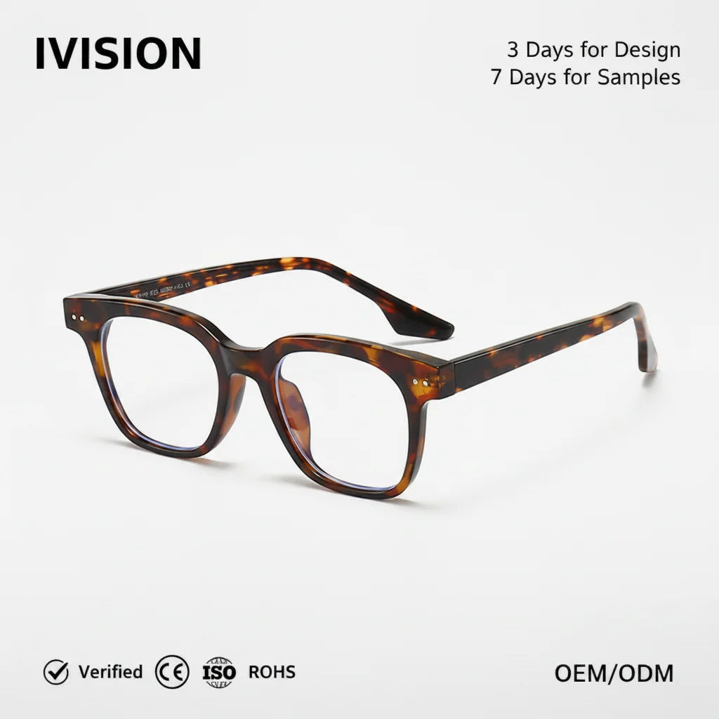 2026 Luxury Wholesale Optical Eyeglasses Men's Fashion Acetate Eyewear Hot Sale Customizable Logo