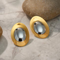 Dazan NEW Winter INS 18k Gold Plated Hypoallergenic Stainless Steel Boho Jupiter LOVE Oval Egg Earrings Designer Luxury Jewelry