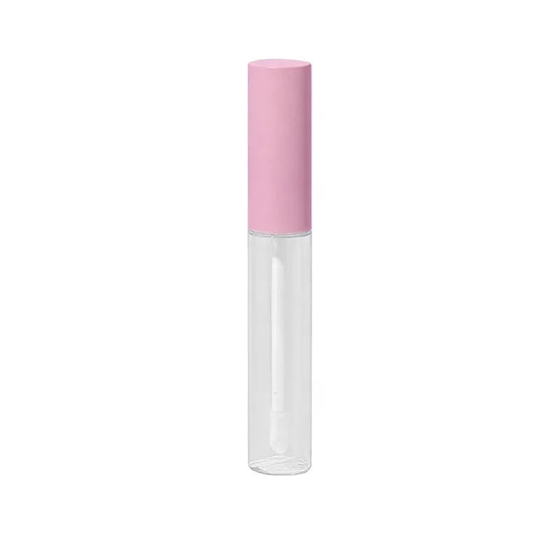 Portable and Practical 10ml Pink Lip Gloss Plastic Bottle With Transparent Lid Powder Mouth Lip Glaze Plastic Bottle