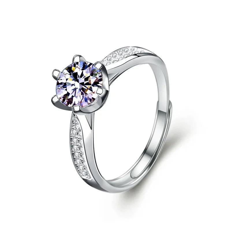 Stylish Korean Couple Ring 925 Silver Moissanite Elegant Design MegaBDM