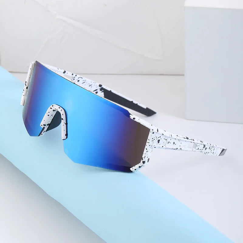 Soft Rubber Half Frame One Large Lens Sports Sunglasses Anti-slip Comfortable Sheet Anti-UV Outdoor Sun Glasses
