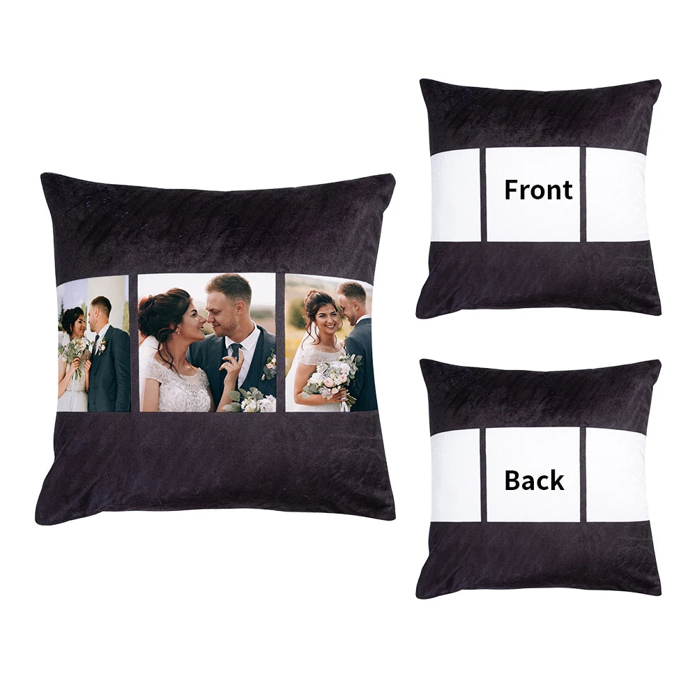 BestSub 3 Panel Plush Sublimation Pillow Case 40*40cm for Home Bedroom Decor