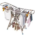 Detachable Stainless Steel Cloth Dryer Hanger Stand Foldable Double Metal Rack for Kitchen Clothing Shoe Organizer for Laundry