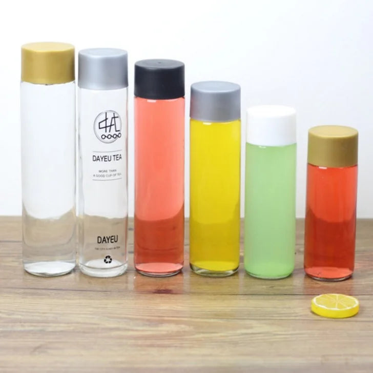 Customise 250ml 300ml 350ml 400ml 500ml 750ml 800ml Clear Voss Glass Drinking Water Bottle  with Screw Cap for Mineral Water