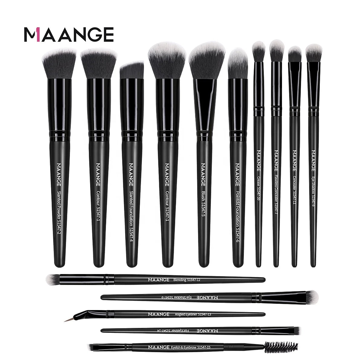 MAANGE New Arrival 15pcs Fashion Makeup Brush Set Customized logo Professional Makeup Brushes
