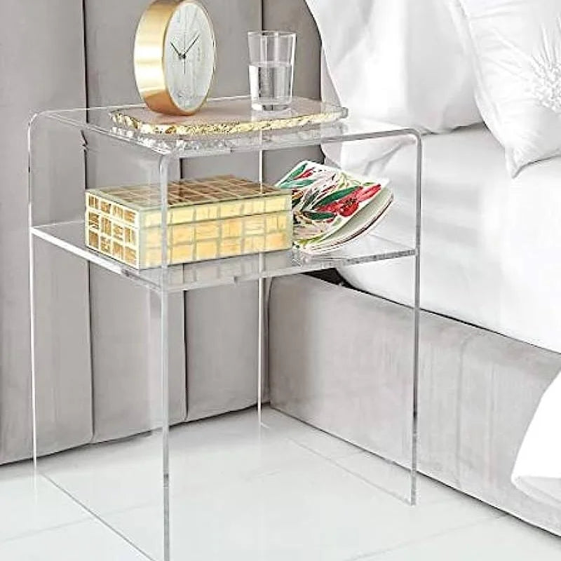 Custom Clear Acrylic Bedside Table Acrylic Nightstand Bedroom Furniture Nightstand