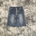 DENIMGUYS Streetwear Patchwork Jorts Baggy Men Double Knee Carpenter Denim Shorts Jeans Short Pants Men
