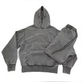 KY 100%cotton BAGGY Black Fade Retro Men Co-ord Oversized Stone Acid Long Sleeve Washed Hoodies and Pants Track Suits