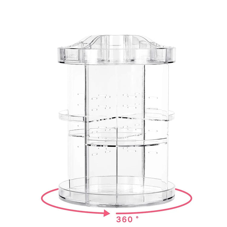 New Arrival Acrylic Makeup Organizer Cosmetic Storage and Vanity Perfume Organizers in Counter Top Bathroom Dresser 360 Rotating