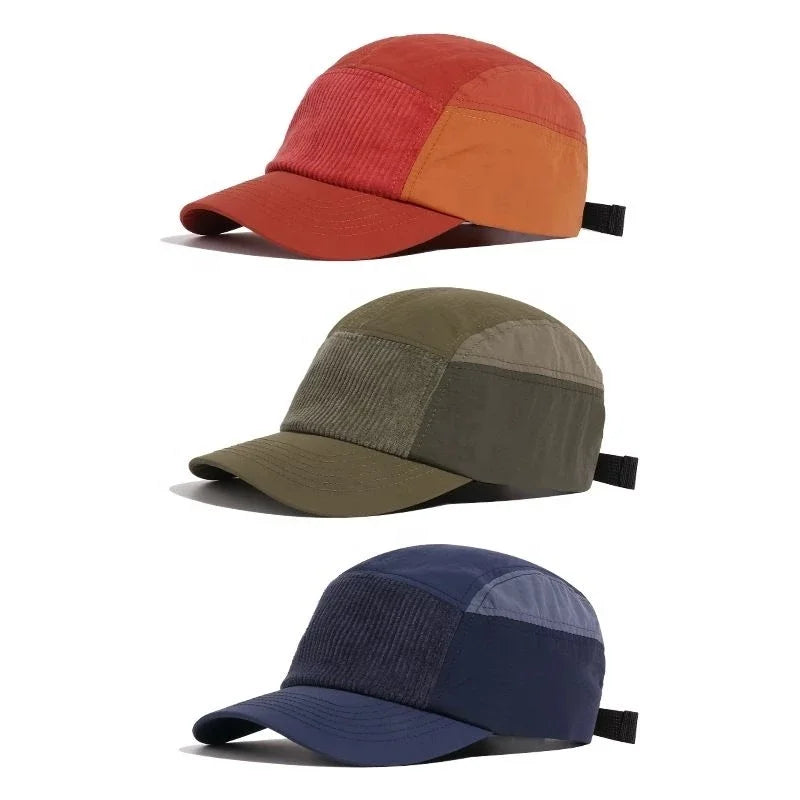 OEM Custom High Quality 5 Panel Camper Hat Quick Dry Fitted Nylon Camp Cap for Running Camping Fishing Sports Winter Applicable