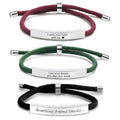 Customizable DIY Lucky Stainless Steel Bracelet Memorial Phrase Bracelet Couple Blessing Bracelet Gift of love