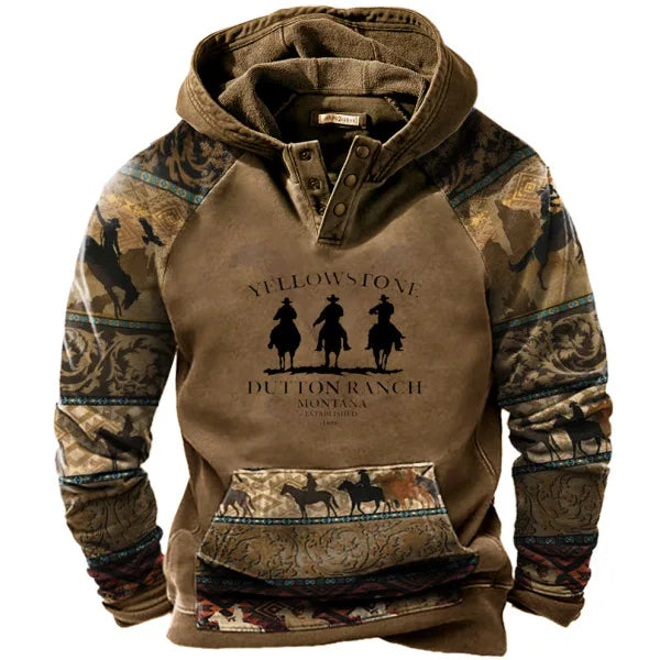 2026 Casual Oversized Western Cowboy Hoodie Vintage Loose Hoodie Sweatshirts Hoodie for Man