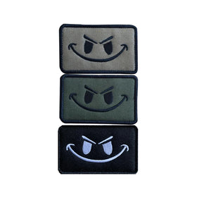 Emoticons Assorted Color Embroidered Outdoor Morale Armband Badges Embroidery Patches With Hook and Loop