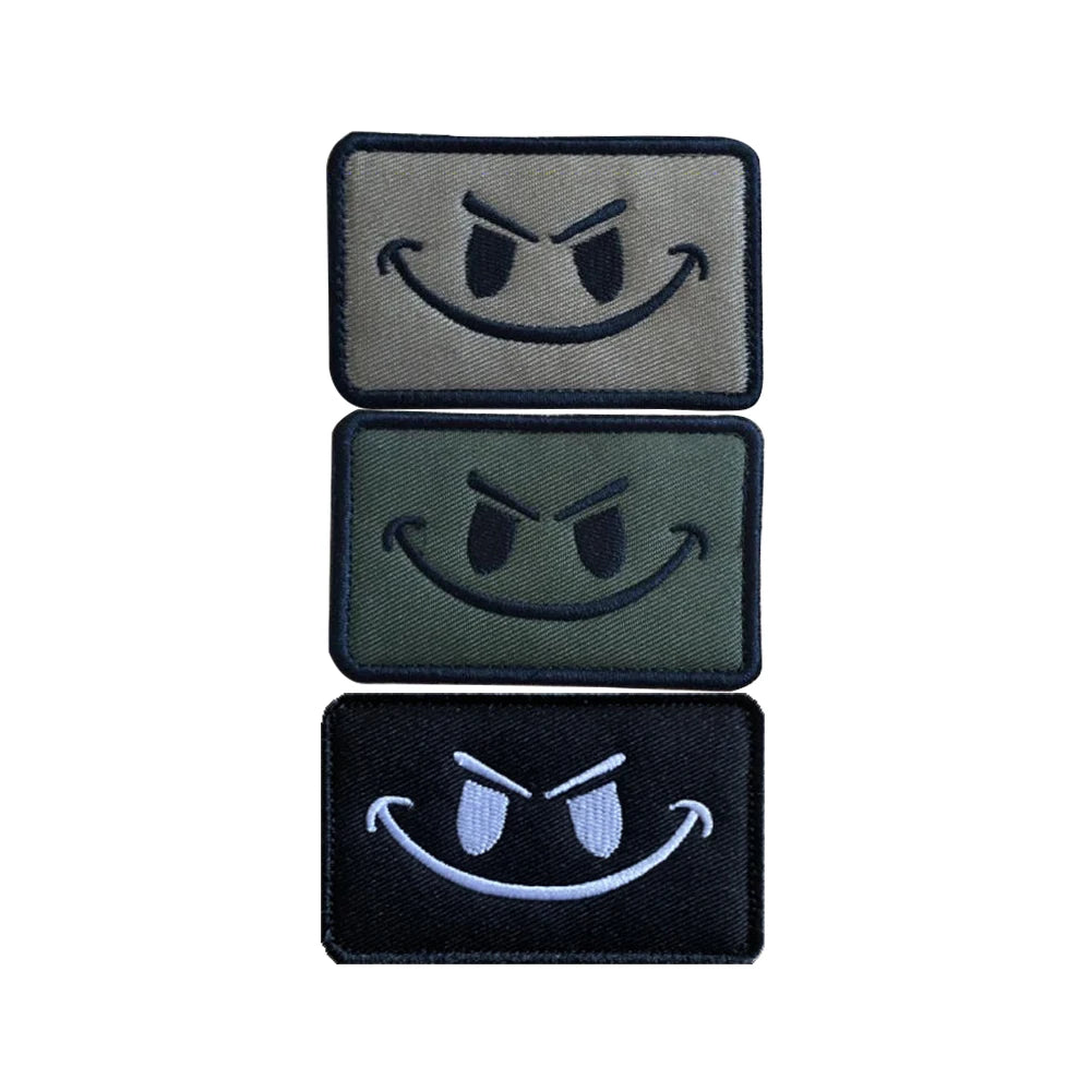 Emoticons Assorted Color Embroidered Outdoor Morale Armband Badges Embroidery Patches With Hook and Loop