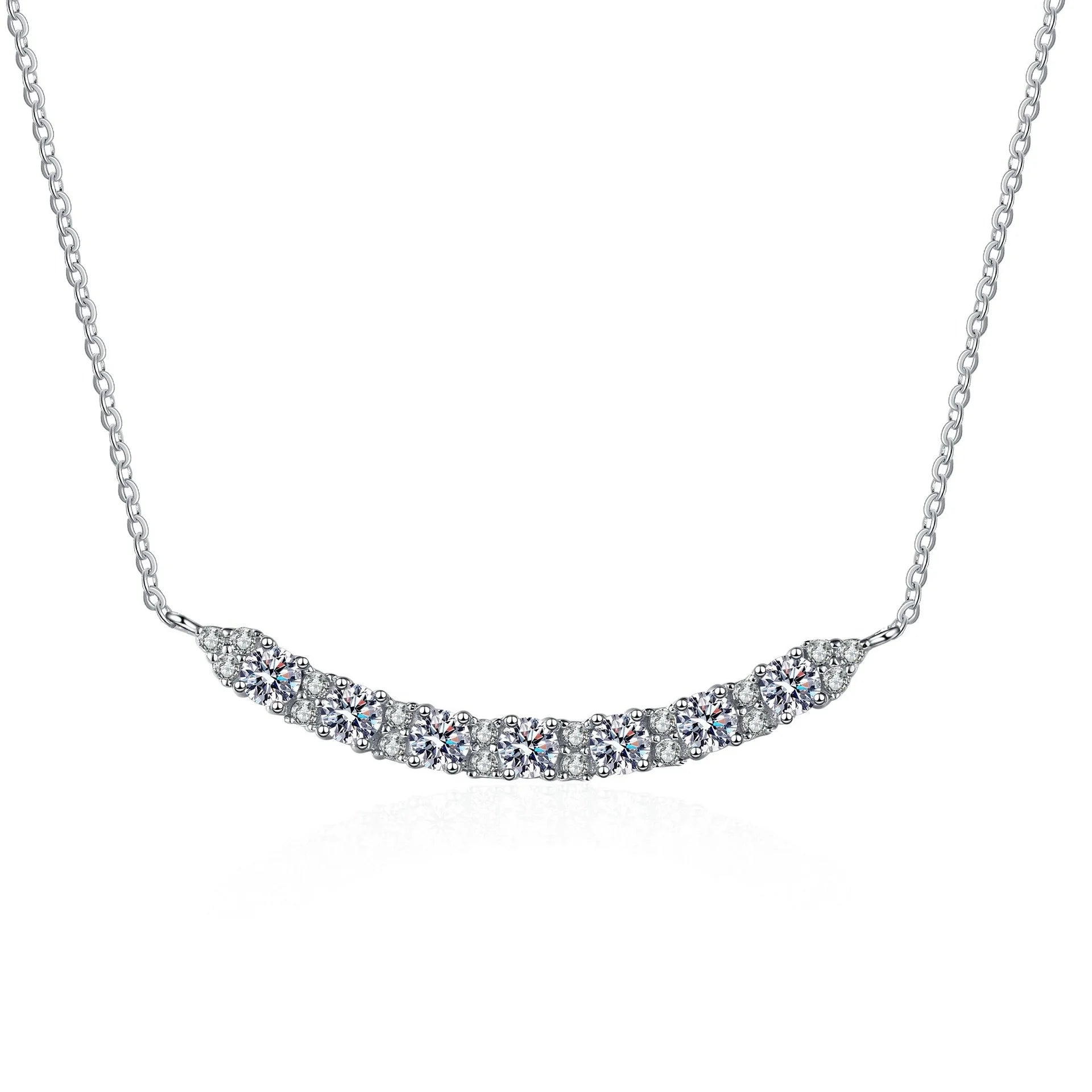 Dreamshow Shining Smile  Moissanite Jewelry Sterling Silver 925 Necklace Women Moissanite Necklace