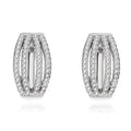 Vintage 925 Sterling Silver Micro-Inset Zircon Diamond Ear Clip Earrings Rhodium Plated Fashion Women's Jewelry for Engagement